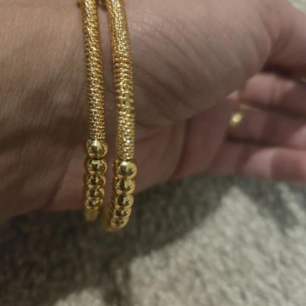 22kgp Dubai Jewelry Elegant Gold Bracelet Set